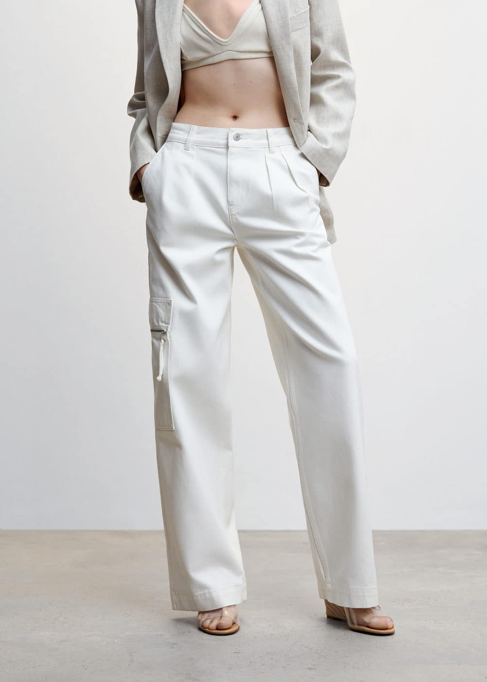 Mango + Pocket Wideleg Jeans