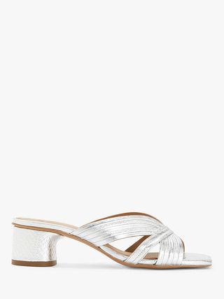 AND/OR + Ivorie Leather Multi Strap Block Heel Mule Sandals