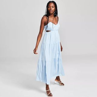 And Now This + Side-Cutout Tiered Maxi Dress