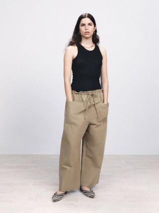 Raey + Patch Pocket Drawstring Cotton-Blend Trousers