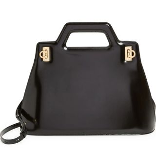 Ferragamo + Medium Wanda Leather Top Handle Bag