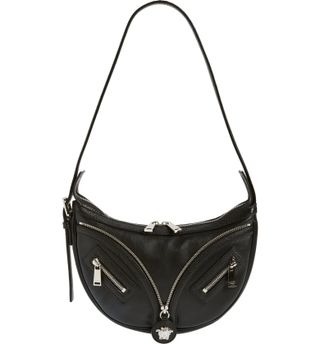 Versace + Small Repeat Leather Hobo Bag