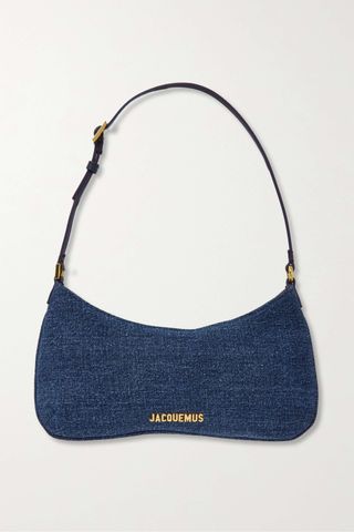 Jacquemus + Le Bisou Leather-Trimmed Denim Shoulder Bag