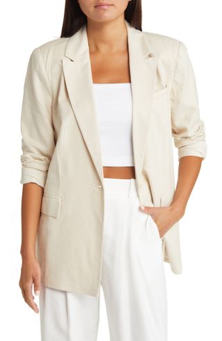 Open Edit + Oversize Linen Blend Blazer