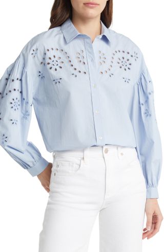 Rails + Alister Embroidered Eyelet Button-Up Shirt