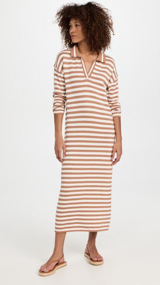 525 + Stripe Polo Maxi Dress