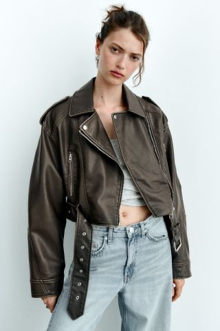 Zara + Faux-Leather Jacket