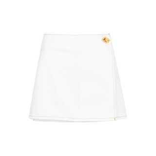 Ganni + Denim Mini Wrap Skirt
