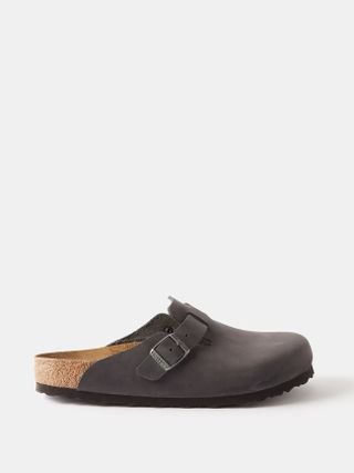 Birkenstock + Boston Oiled-Leather Backless Loafers
