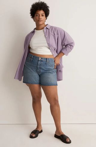 Madewell + Relaxed Mid Length Denim Shorts