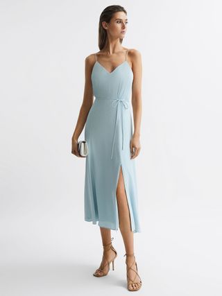 Reiss + Penny Fitted V-Neck Midi Dress