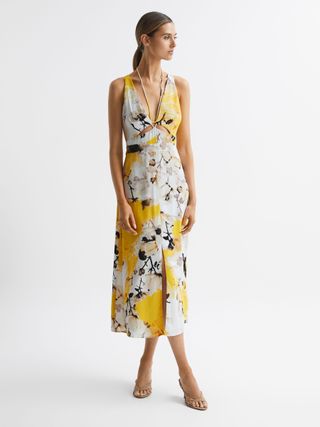 Reiss + Kasia Fitted Floral Print Midi Dress