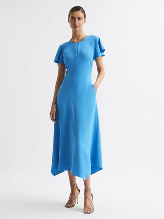Reiss + Eleni Cap Sleeve Maxi Dress