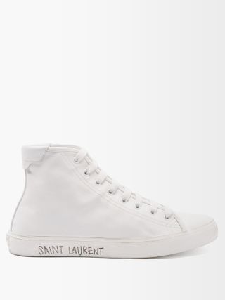 Saint Laurent + Malibu Leather High-Top Trainers