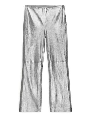 Arket + Cropped Stretch Leather Trousers