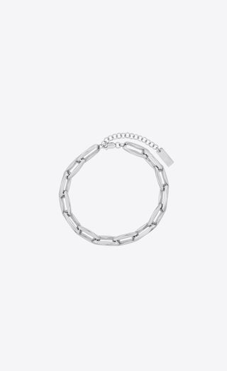 Saint Laurent + Rectangular Chain Bracelet in 18k Grey Gold