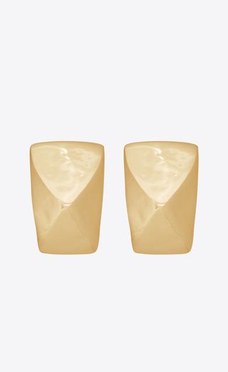 Saint Laurent + Pyramid Earrings in 18k Yellow Gold