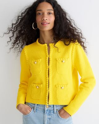 J.Crew + Odette Sweater Lady Jacket in Cotton-Blend Bouclé