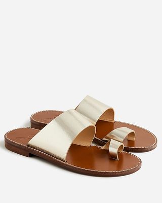 J.Crew + Marta Made-in-Italy Metallic Leather Sandals