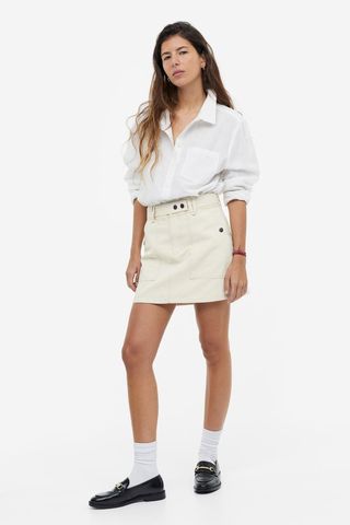 H&M + Belted Canvas Skirt