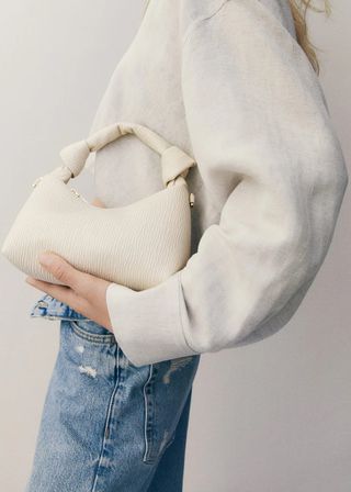 Mango + Textured Knot Handle Bag