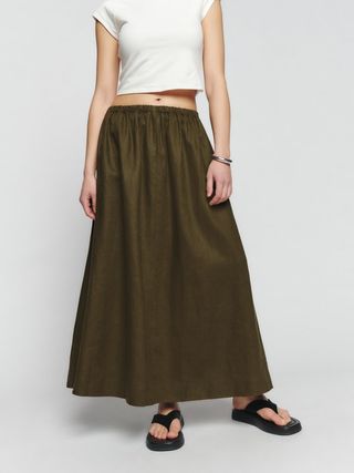 Reformation + Carine Linen Skirt