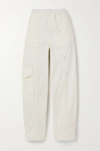 Ganni + Cotton-Blend Straight-Leg Cargo Pants