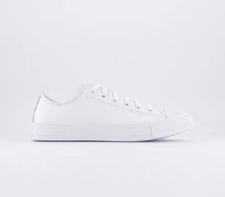 Converse + All Star Low Leather Trainers White Mono Leather