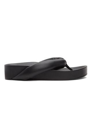 Jil Sander + Black Oversize Flip Flop Sandals