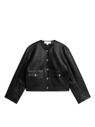 Arket + Cropped Leather Jacket