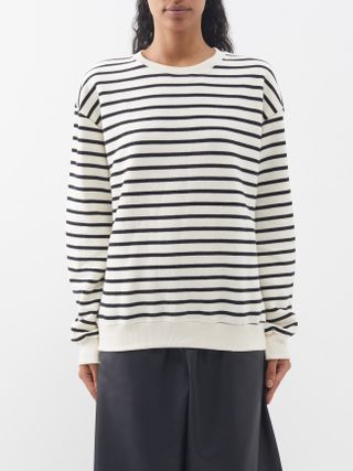 The Frankie Shop + Saint Striped Cotton Sweatshirt