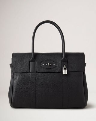 Mulberry + Bayswater Black Heavy Grain Leather