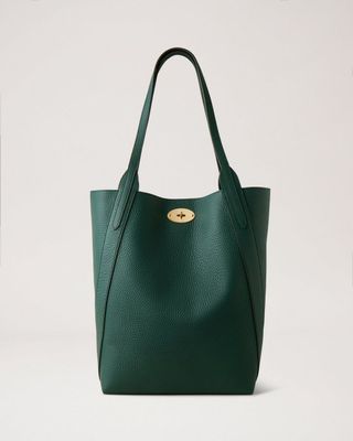 Mulberry + North South Bayswater Tote Mulberry Green Heavy Grain