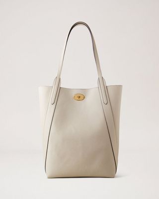 Mulberry + North South Bayswater Tote Chalk Heavy Grain