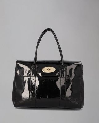 Mulberry + Pre-Loved Bayswater Black Patent Leather