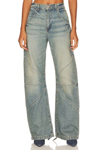 EB Denim + Frederic Mid-Rise Wide Curved Jeans