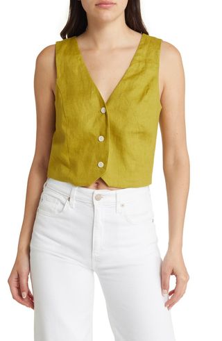 Madewell + Katrina Linen Crop Vest