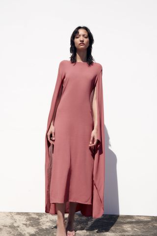 Zara + Long Knit Cape Dress