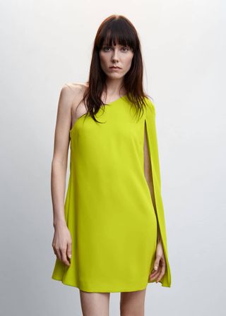 Mango + Asymmetrical Cape Dress