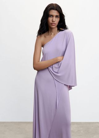 Mango + Asymmetrical Sleeve Dress