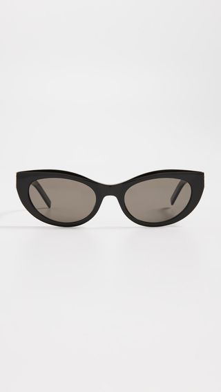 Saint Laurent + Monogram Hinge Narrow Cat Eye Sunglasses