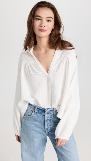 Free People + Yucca Double Cloth Blouse