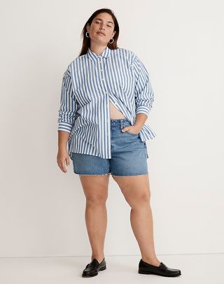 Madewell + Plus Curvy Perfect Vintage Jean Short in Swanset Wash