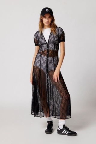 Urban Outfitters + Connie Sheer Lace Midi Dress