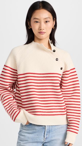 Tory Sport + Merino Wool Breton Striped Sweater