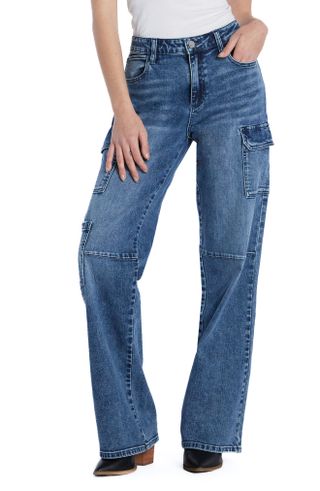Wash Lab Denim + Cargo Wide Leg Jeans