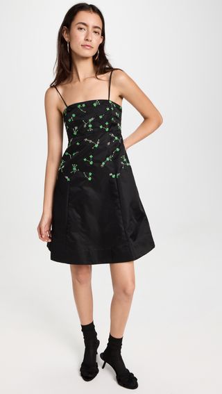 Ganni + Nylon Embroidered Mini Dress