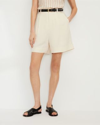 Everlane + Linen Way-High Drape Shorts