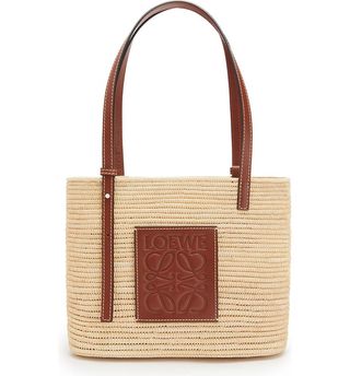 Loewe + x Paula's Ibiza Small Raffia Square Bag