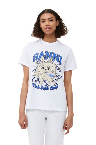 Ganni + Relaxed Fun Bunny T-Shirt